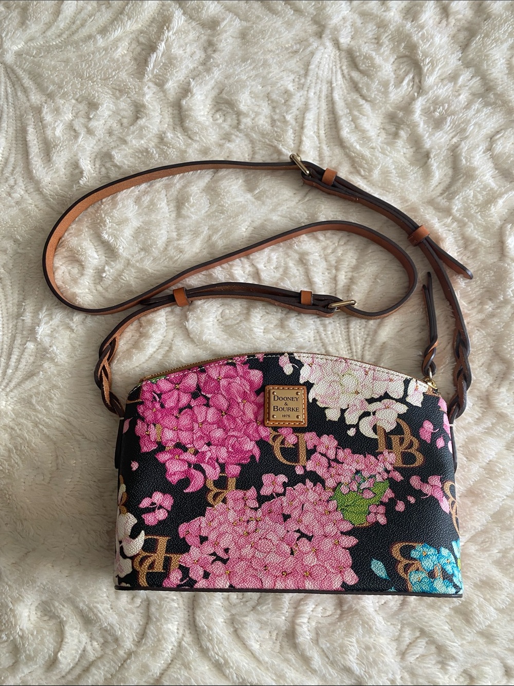 Dooney & Bourke Black Floral Print Crossbody